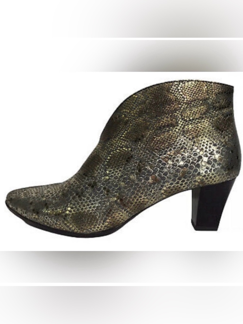Ara Tala2 Ankle Boots in Bronze Snake Leather 9.5 US